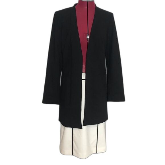 Calvin Klein Skirt Suit Women's Size 8 2-Piece Set Blazer & Skirt Black & White - Picture 1 of 15